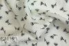 NY designer white with black flowers silk/viscose twill .875 yds