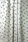 NY designer white with black flowers silk/viscose twill .875 yds