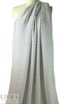 NY designer white with black star graphic silk/viscose twill