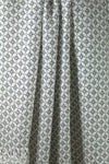 NY designer white with black star graphic silk/viscose twill
