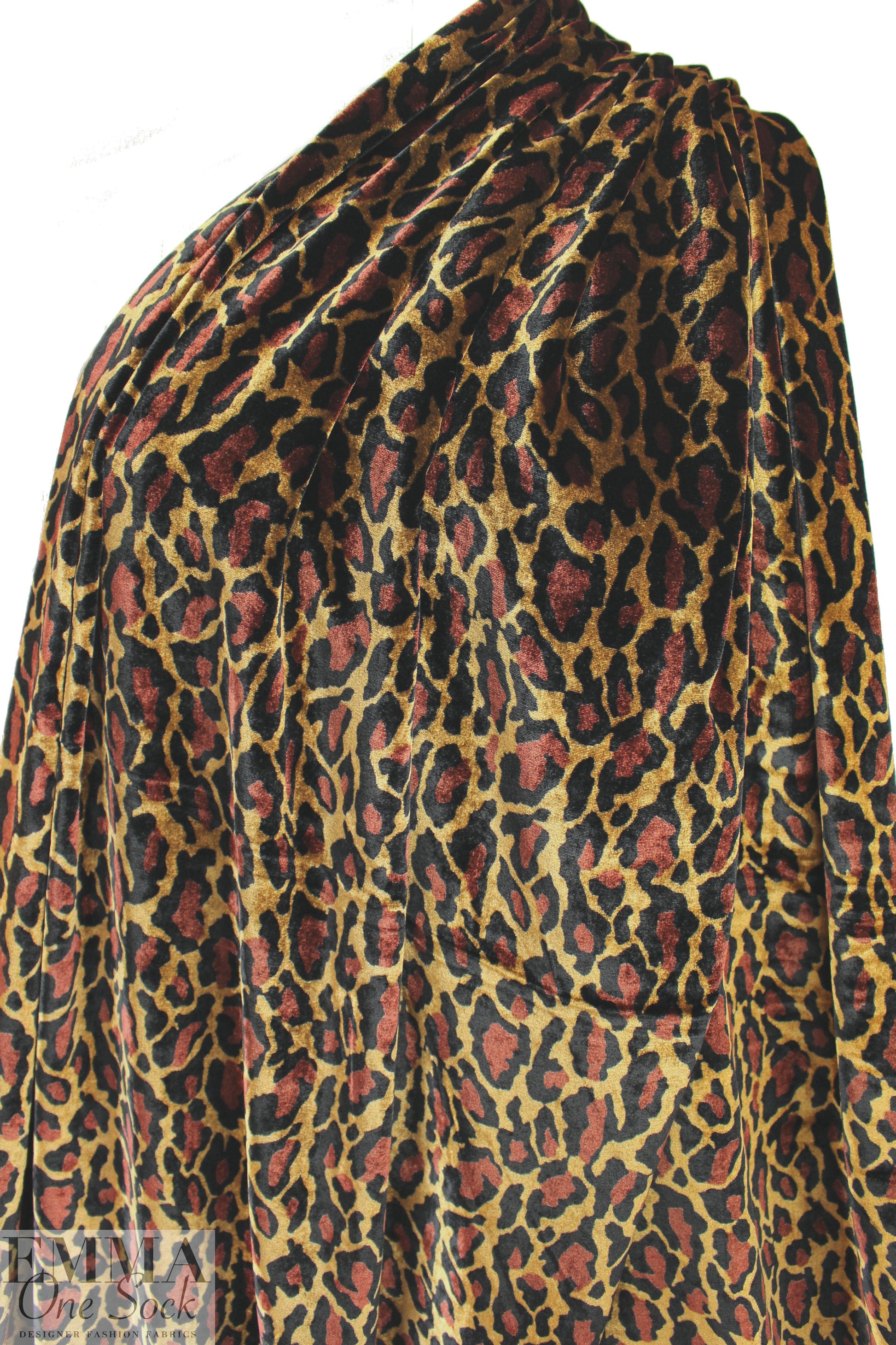 lush rayon/silk velvet - stylized leopard