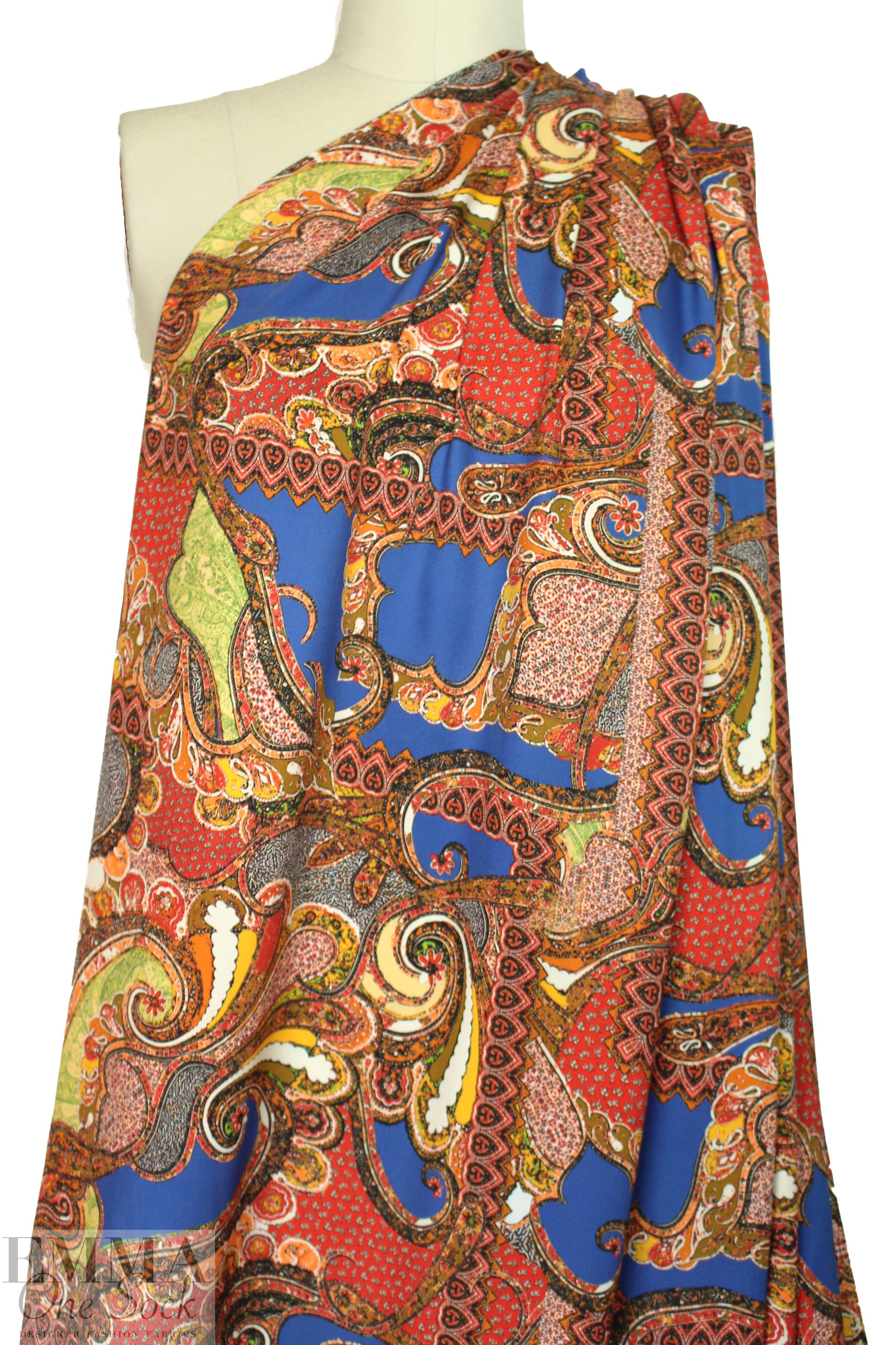 Etr0 paisley design satin back crepe silk/viscose woven