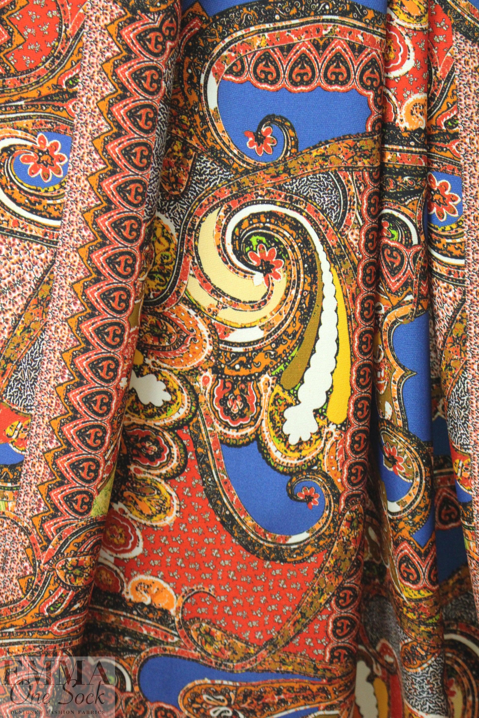 Etr0 paisley design satin back crepe silk/viscose woven