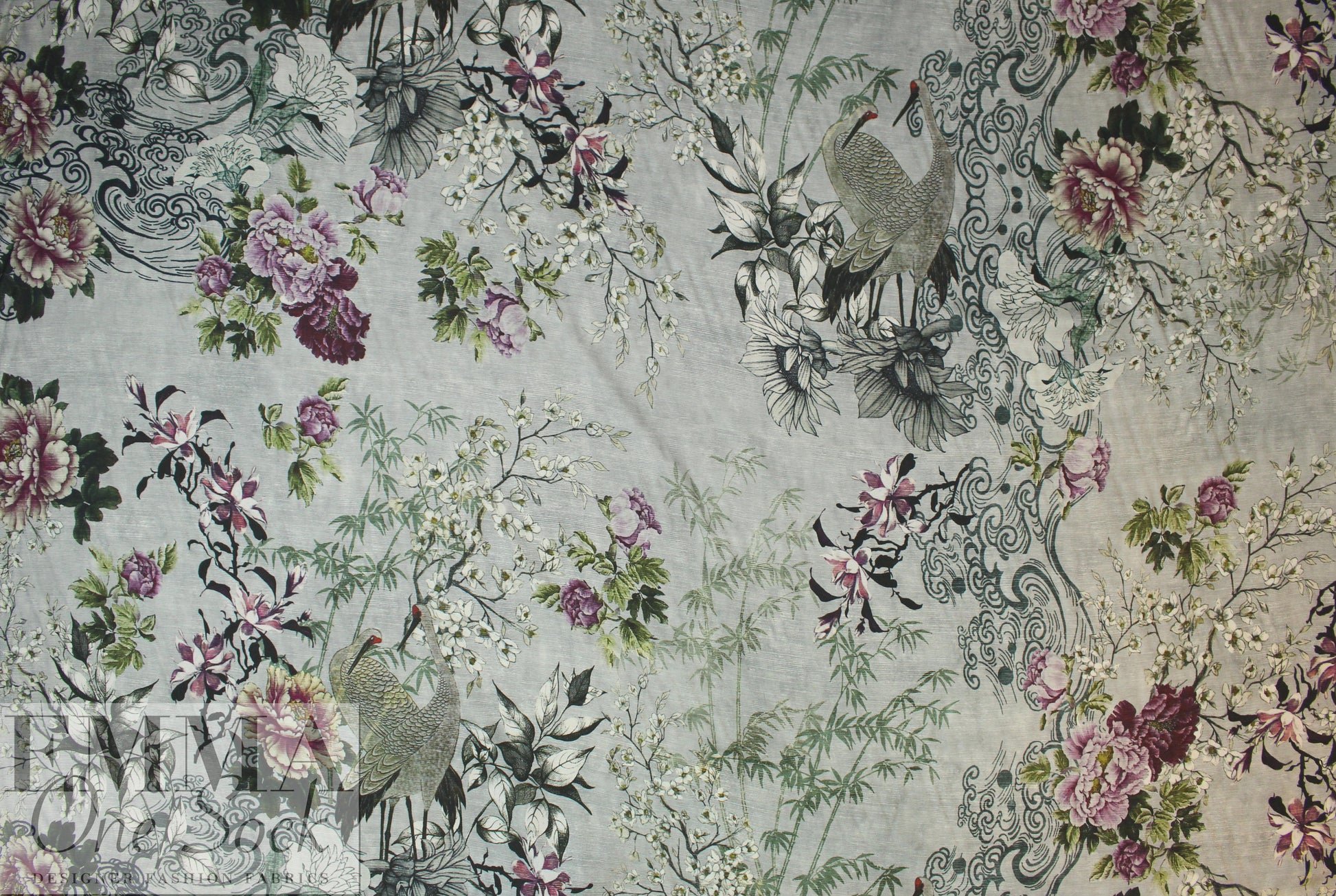 Italian viscose/silk - love birds