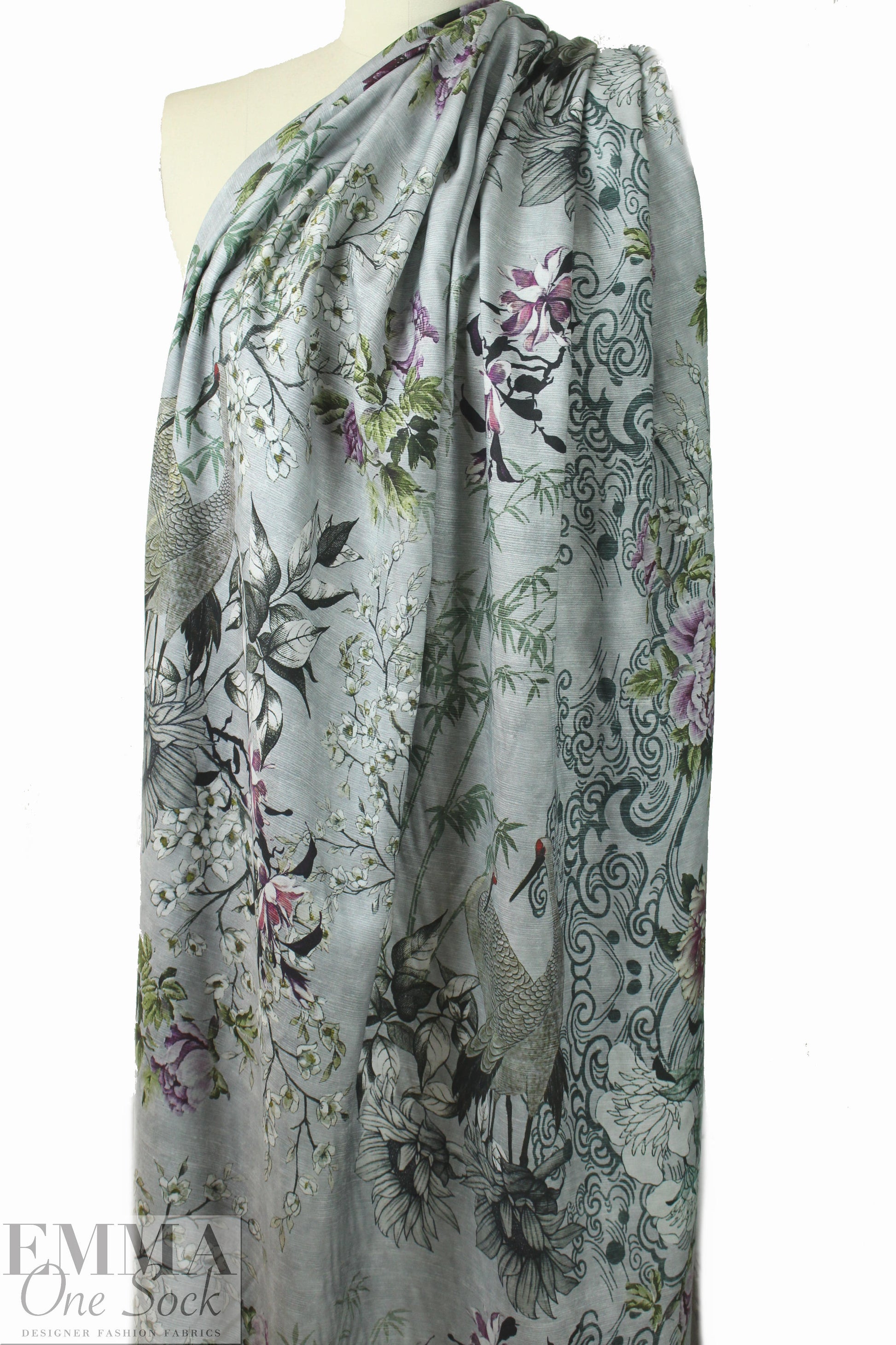 Italian viscose/silk - love birds