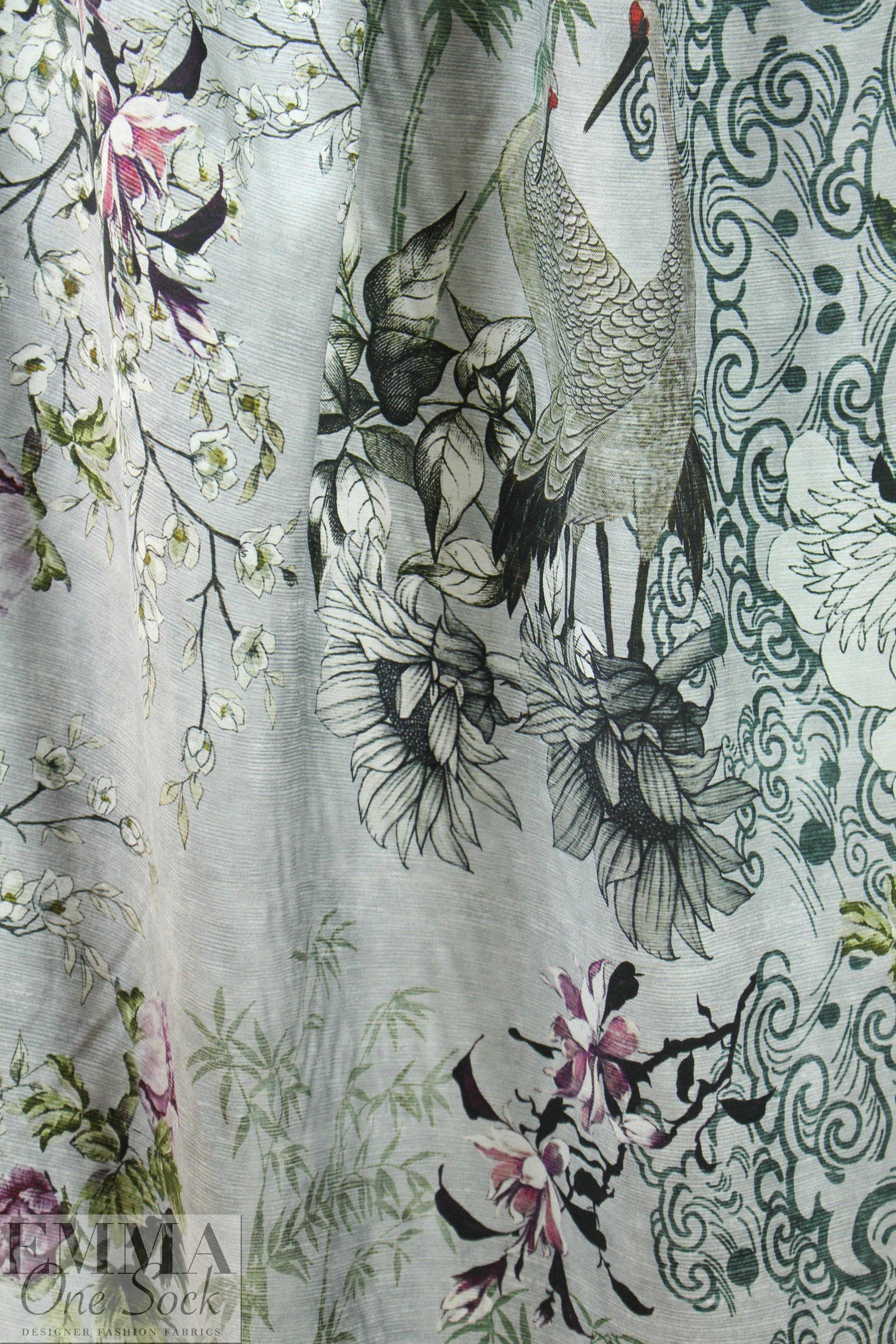 Italian viscose/silk - love birds
