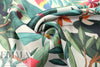 Italian designer 'jungle birds' viscose/silk twill woven 1.25 yds