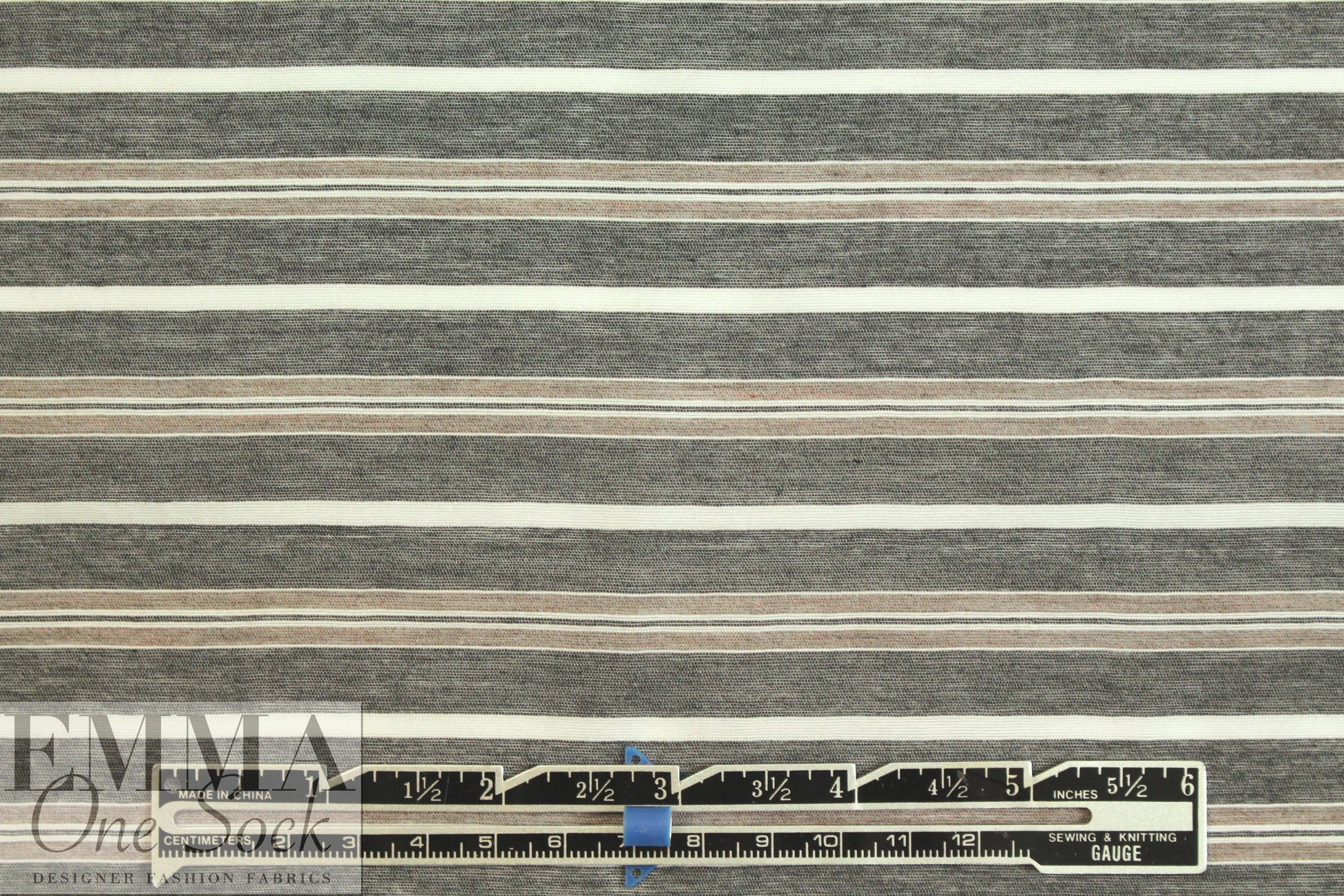 Italian viscose/silk yarn dyed voile - gray/woodsy stripe