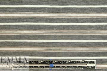 Italian viscose/silk yarn dyed voile - gray/woodsy stripe 1.25 yds