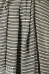 Italian viscose/silk yarn dyed voile - gray/woodsy stripe