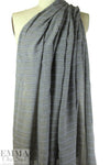Italian viscose/silk yarn dyed voile - gray/navy stripe 2 yd
