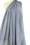 Italian viscose/silk yarn dyed voile - chambray/ivory stripe