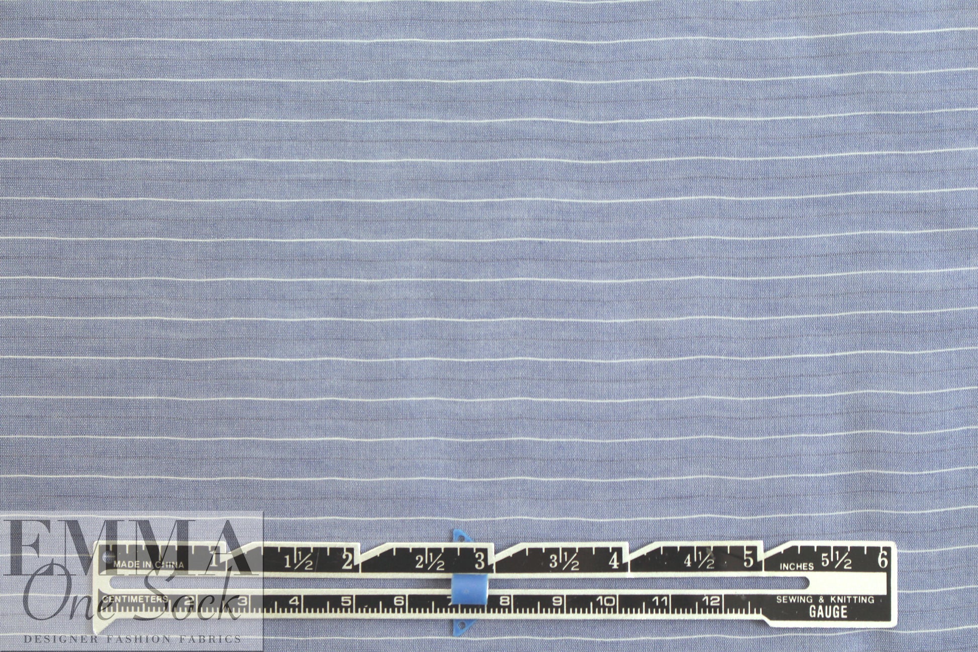 Italian viscose/silk yarn dyed voile - chambray stripe