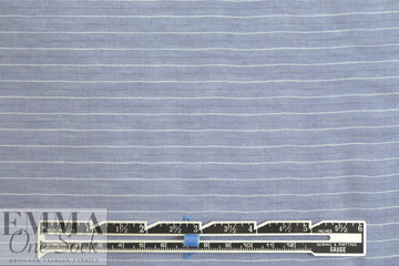 Italian viscose/silk yarn dyed voile - chambray stripe