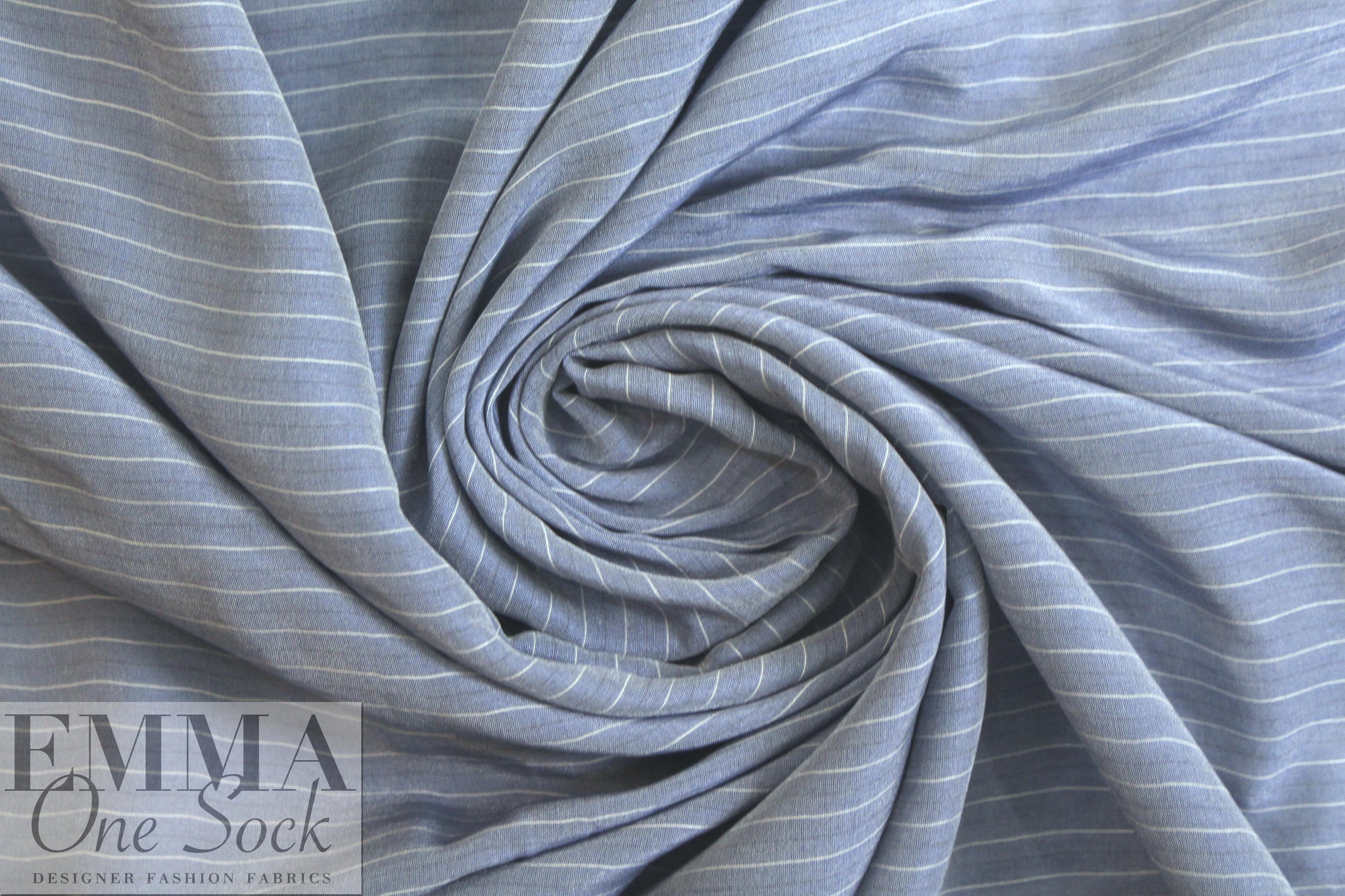 Italian viscose/silk yarn dyed voile - chambray stripe