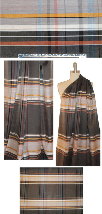 Italian yarn dyed plaid silk/viscose lightweight woven 1.66 yd