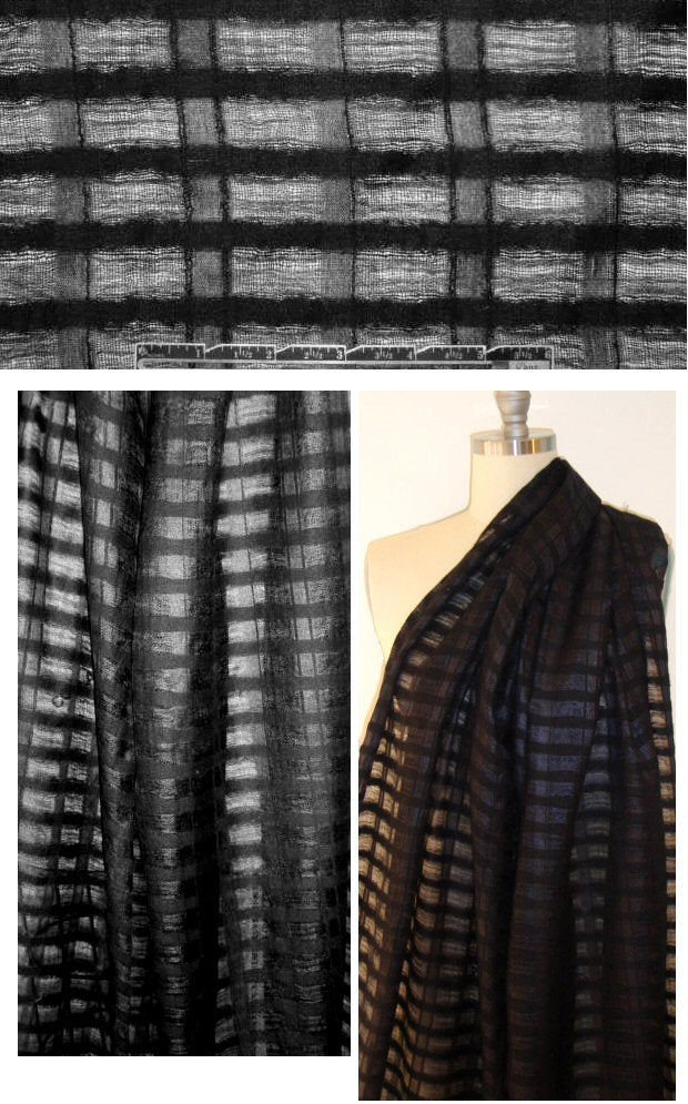 NY designer silk/viscose windowpane weave