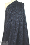 Derek L@m viscose/silk stretch textured jacquard - navy 1 yard