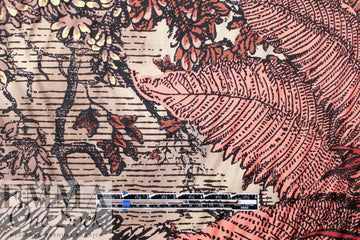 Italian designer viscose/silk 'lithograph landscape' twill 1.4 yd