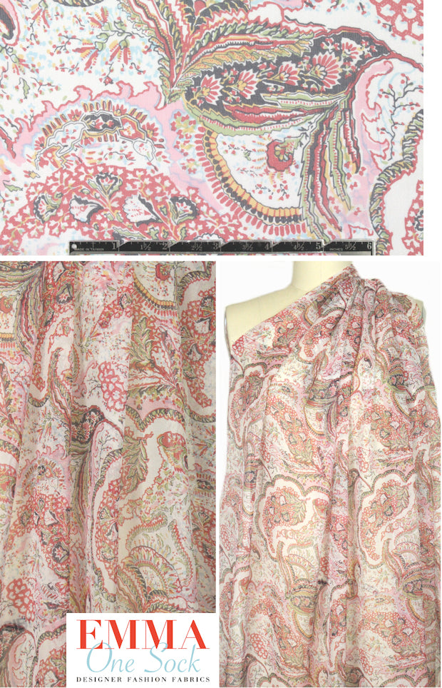 Teri J0n vintage paisley silk voile .875 yds