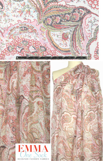 Teri J0n vintage paisley silk voile .875 yds