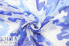 Caroline C0nstas abstract blues on white silk voile