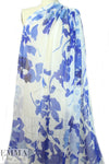 Caroline C0nstas abstract blues on white silk voile