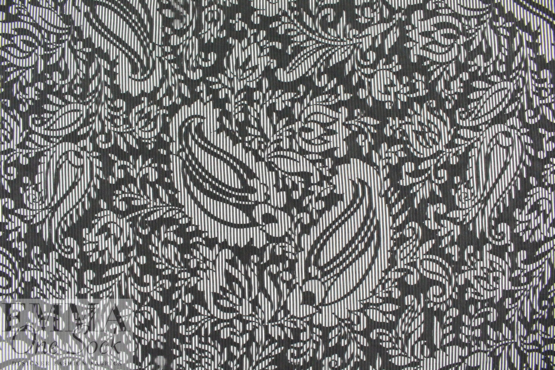 Carmen Marc Va1vo black 'cut out' silk voile 1.875 yd