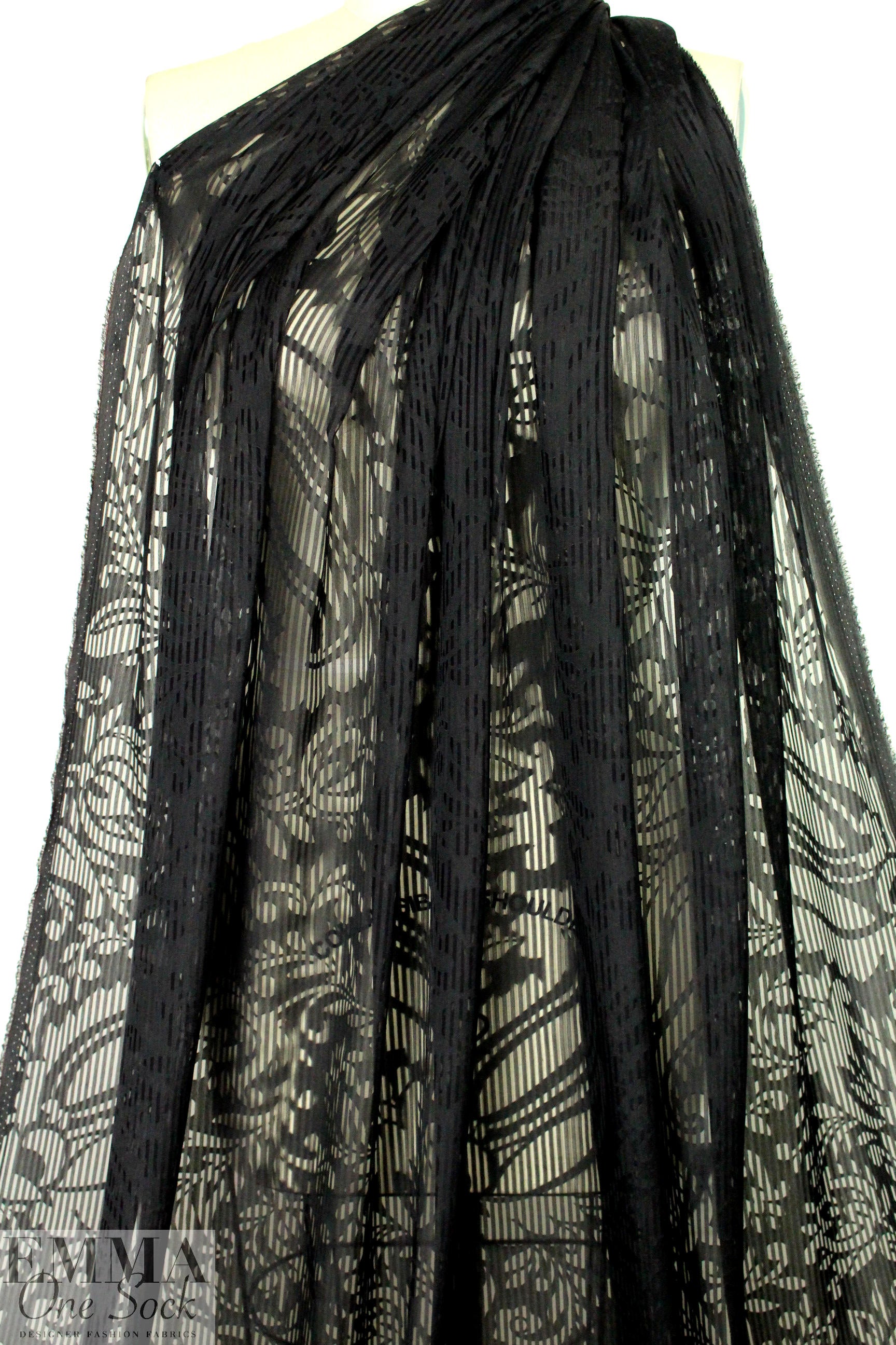 Carmen Marc Va1vo black 'cut out' silk voile