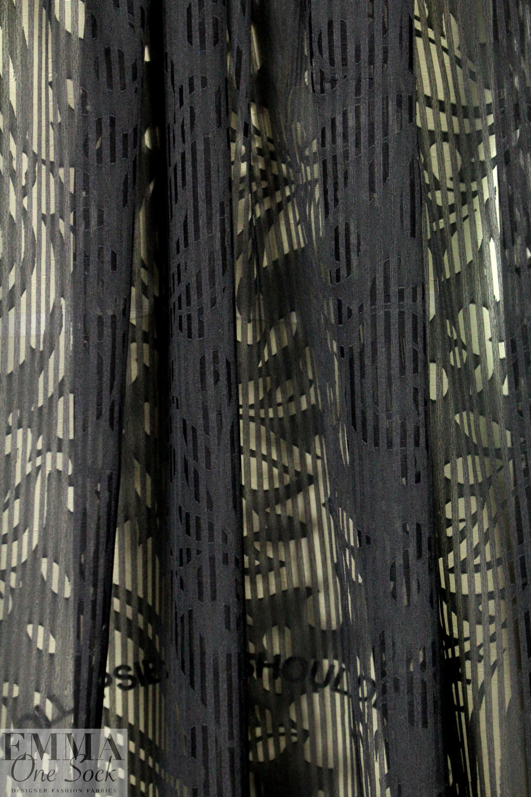 Carmen Marc Va1vo black 'cut out' silk voile
