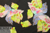Italian cloisonne' flowers motif printed silk voile