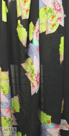Italian cloisonne' flowers motif printed silk voile