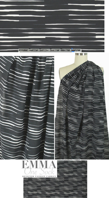 The0ry black/white techno-stripe silk stretch