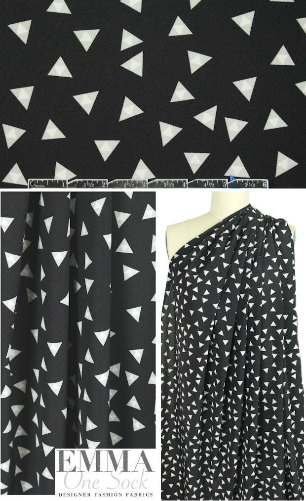 The0ry black/gray triangle graphic silk stretch