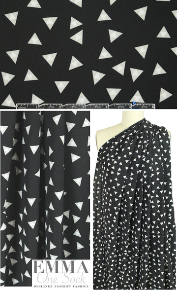 The0ry black/gray triangle graphic silk stretch