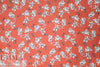 Italian silk voile - b/w flowers on mandarin red 1.66 yd