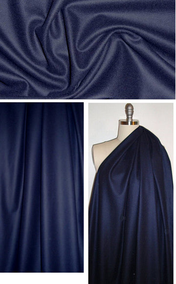 DKNY silk/wool melton coating - deep navy
