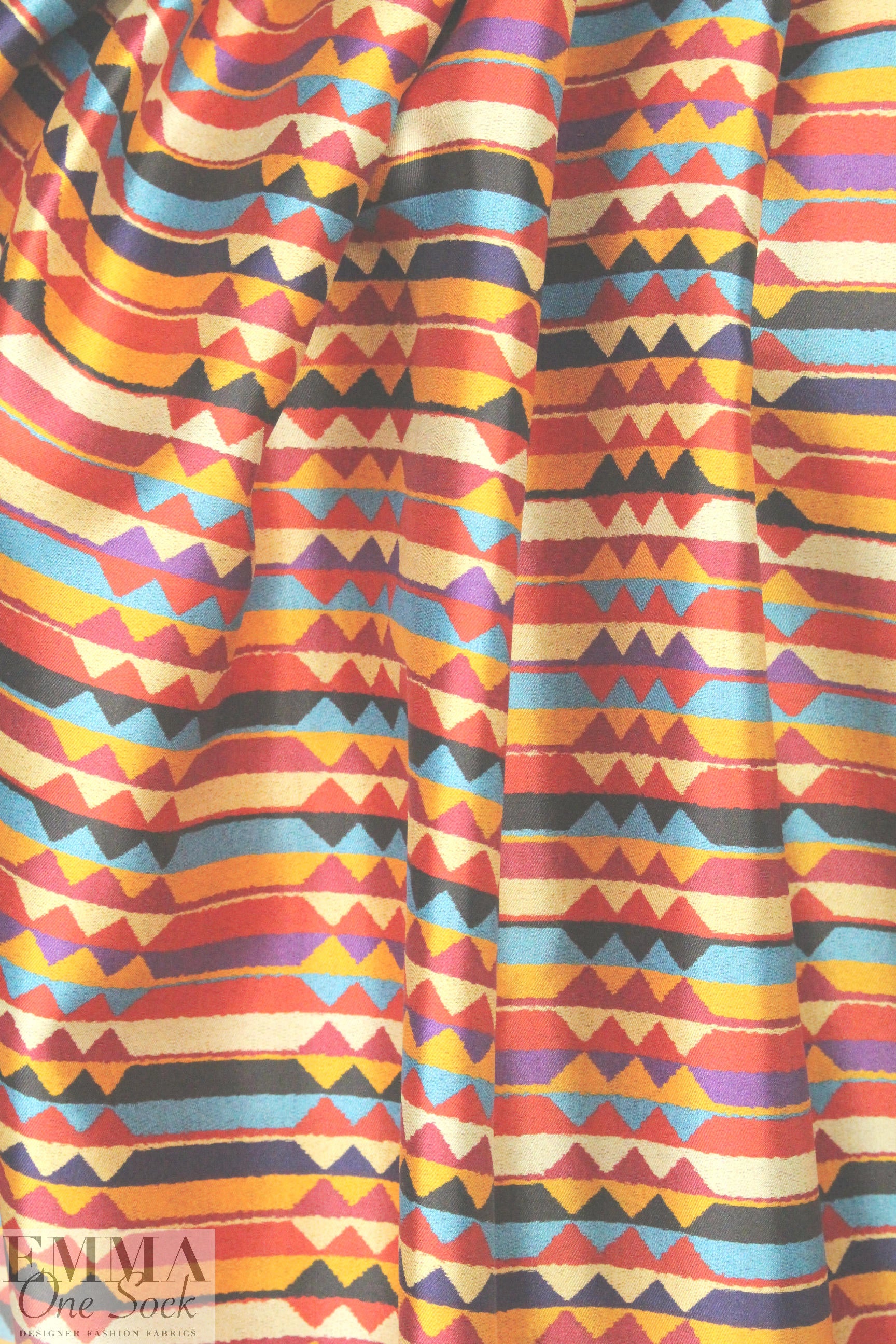 NY designer stripes and diamonds graphic wool/silk woven