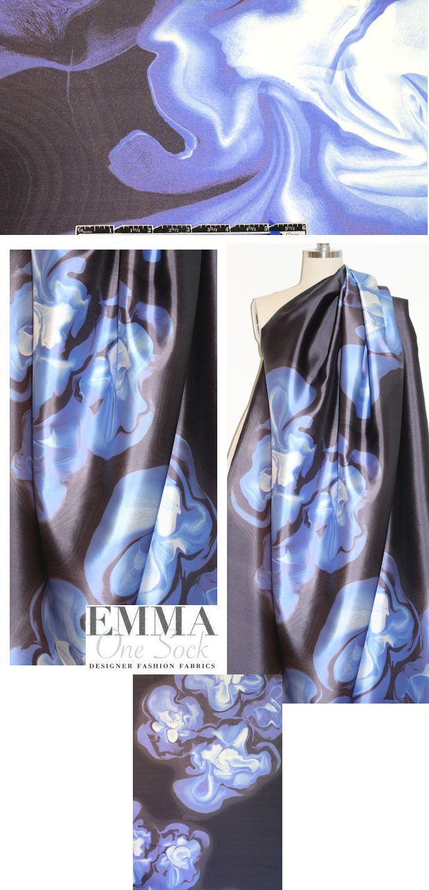 Italian swirling aura wool/silk woven