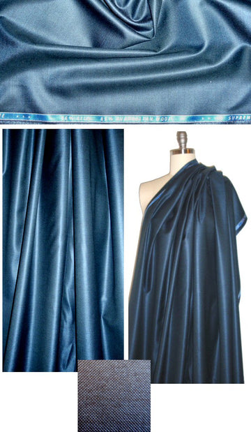 Australian wool and silk sharkskin suiting - sapphire 1 yard