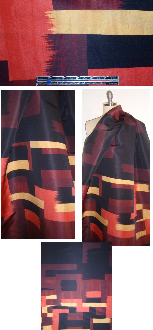 famous designer graphic spice panel all silk faille
