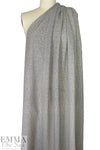 Italian herringbone wool/silk crepe - pewter/winter white 1.5 yd