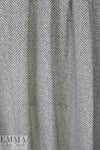 Italian herringbone wool/silk crepe - pewter/winter white .875 yds
