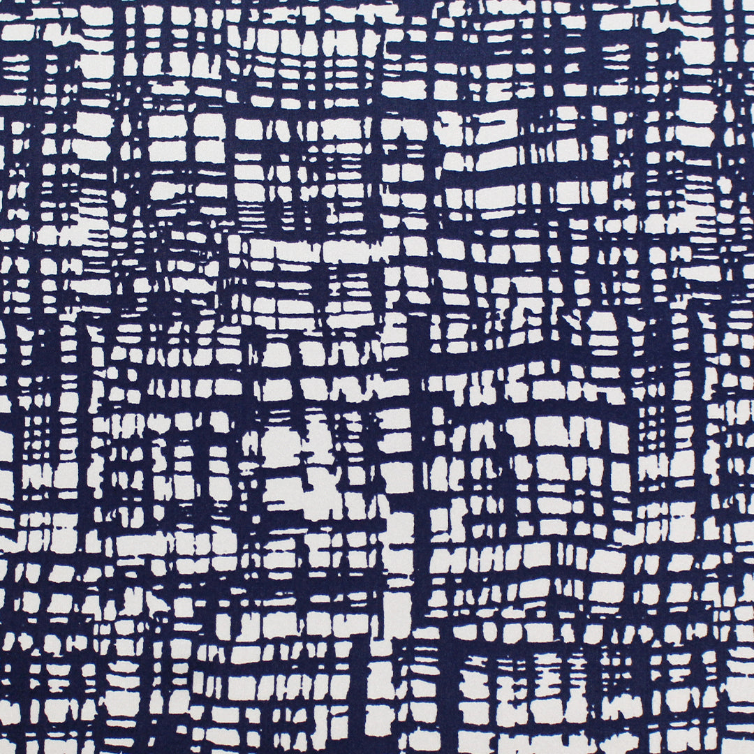 M@x Mara crosshatch silk charmeuse - navy/ivory 1.25 yds