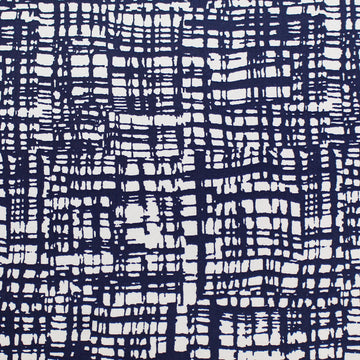 M@x Mara crosshatch silk charmeuse - navy/ivory 1.25 yds