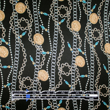 French 'coin necklace' silk charmeuse 1.4 yds