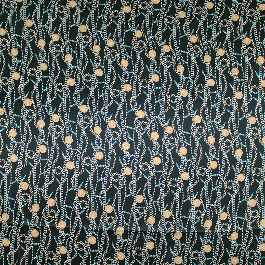 French 'coin necklace' silk charmeuse 1.4 yds