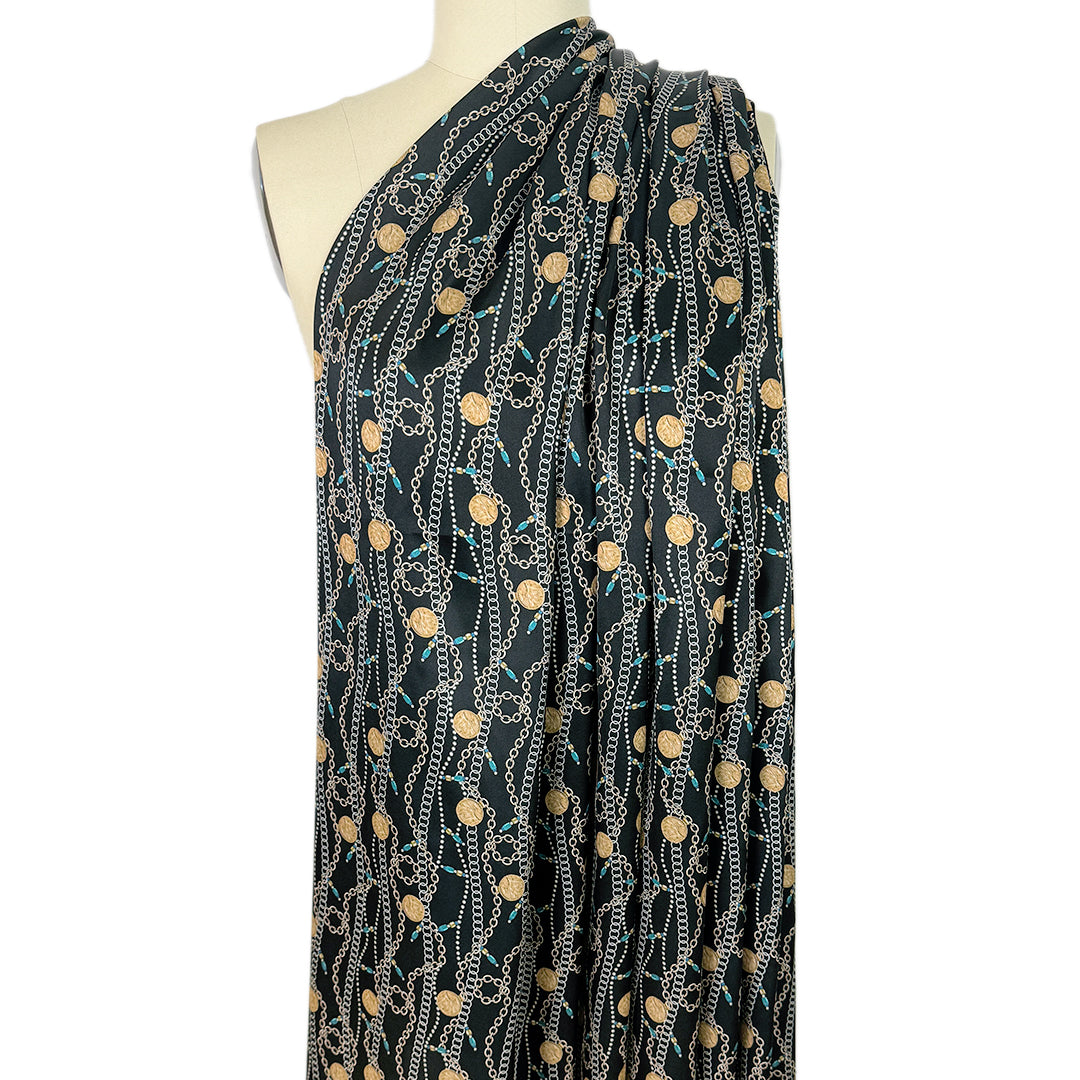 French 'coin necklace' silk charmeuse 1.4 yds