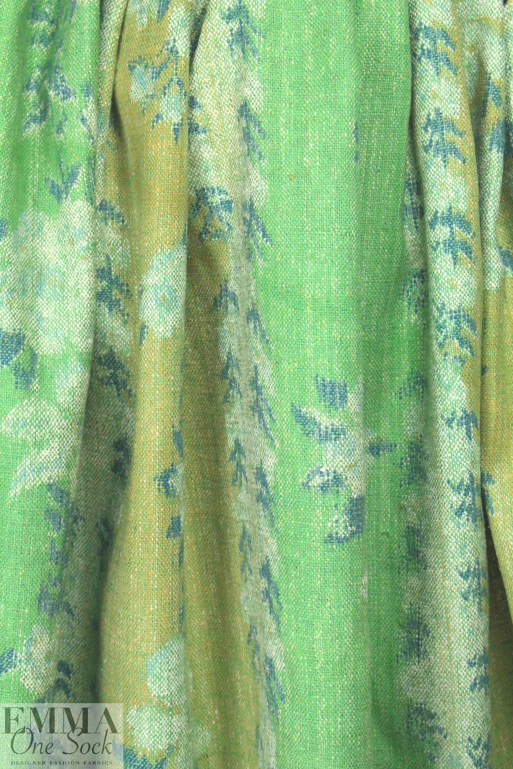 NY designer decorative floral stripe silk tweed suiting 3 yd