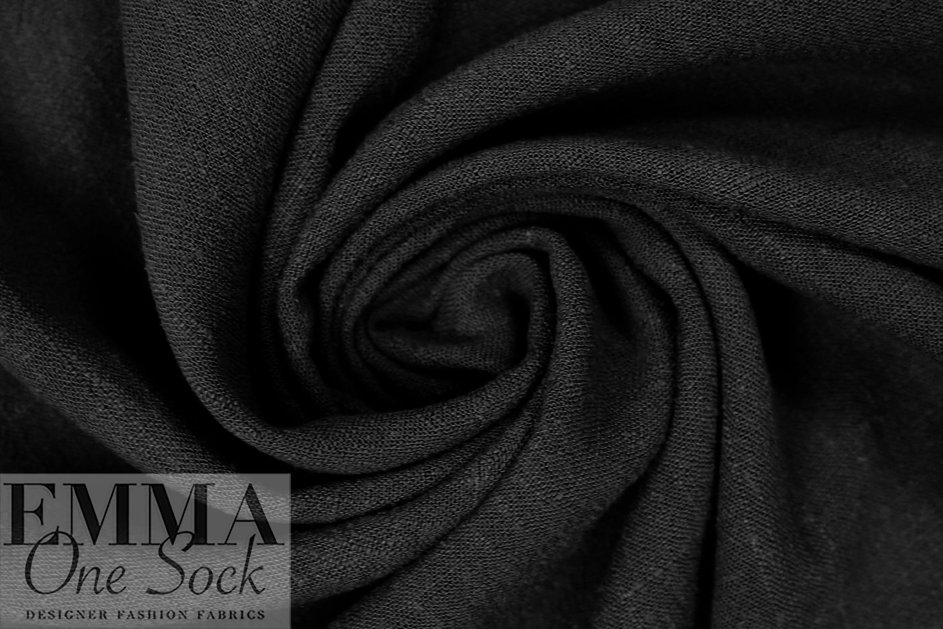 black rayon/linen textured woven, Oeko-Tex certified 1.25 yds